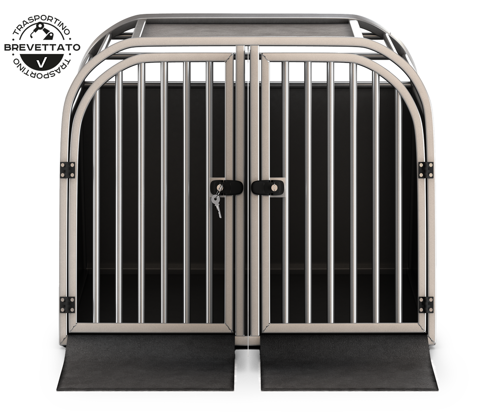 Aluminium double dog crate ALEX TRAVELLING DOG